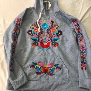 Mexican embroidered hoodie